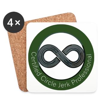Grüner Circle Jerk Professional - Untersetzer (4er-Set) - Weiß - Vorne