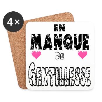 En Manque de Gentillesse - Dessous de verre (lot de 4) - blanc - Devant