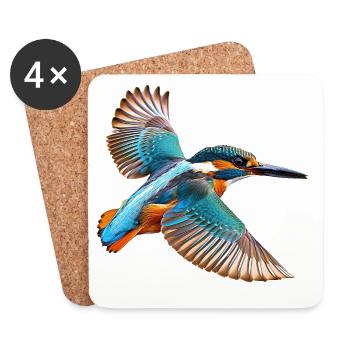 martins-pêcheurs - Dessous de verre (lot de 4) - blanc - Devant