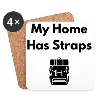 My Home Has Straps (Backpack) – Travel Shirt - Untersetzer (4er-Set) - Weiß - Vorne
