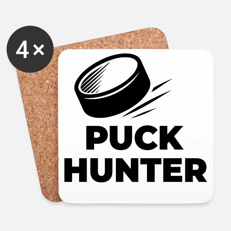 PUCK_HUNTER - Untersetzer (4er-Set) - Weiß