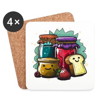 Colourful jam splendour - Coasters (set of 4) - white - Front