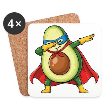 Avocado Held Vegetables Strong Vegan Role Model - Coasters (set of 4) - white - Front