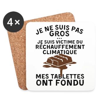 Victime Réchauffement climatique Cadeau Papa drole - Dessous de verre (lot de 4) - blanc - Devant
