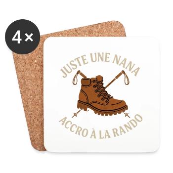 Accro a la rando Cadeau Femme Original Randonneuse - Dessous de verre (lot de 4) - blanc - Devant