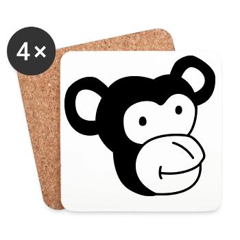 Singe mignon – Jungle & Animal Lover Design - Dessous de verre (lot de 4) - blanc - Devant