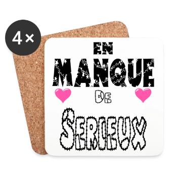 En Manque de Sérieux - Dessous de verre (lot de 4) - blanc - Devant