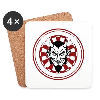 DARTS, DARTBOARD AND DEVIL - Coasters (set of 4) - white - Front
