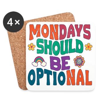 Mondays should be optional - Coasters (set of 4) - white - Front