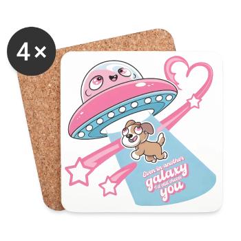 Chien Amour Infini Cadeau Maîtresse Maître Animal - Dessous de verre (lot de 4) - blanc - Devant