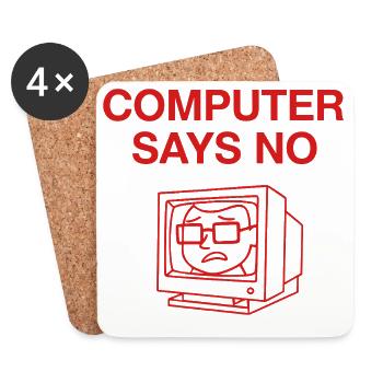 Retro Computer Says No Design - Coasters (set of 4) - white - Front