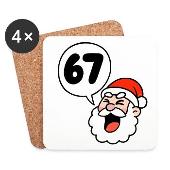 Santa Shouts 67!  - Coasters (set of 4) - white - Front