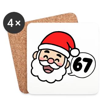 Santa says 67 - Coasters (set of 4) - white - Front