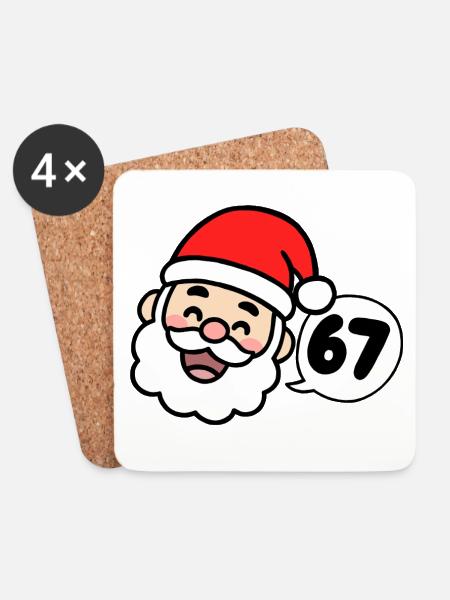 Santa sagt 67 - Untersetzer (4er-Set) - Weiß