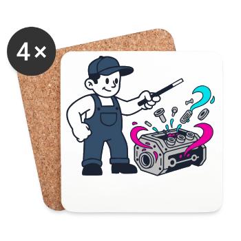 Magical Screwdriver Spells - Coasters (set of 4) - white - Front