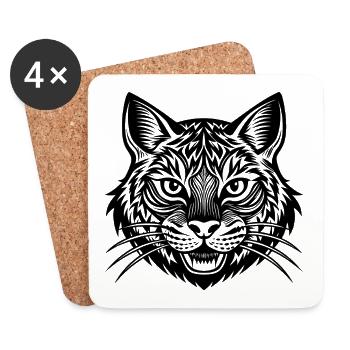 Wild cat - Coasters (set of 4) - white - Front