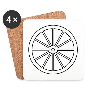 Wagon wheel - Coasters (set of 4) - white - Front