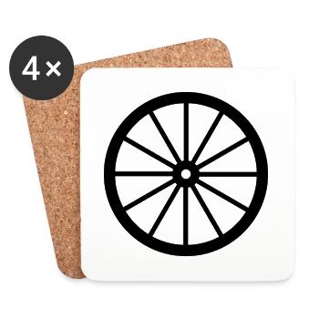 Wagon wheel - Coasters (set of 4) - white - Front