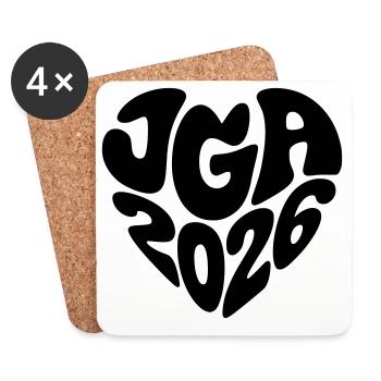 Jga 2026 Herz Form Herzform - Untersetzer (4er-Set) - Weiß - Vorne