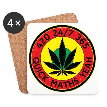 420 24/7 365 Quick Maths Yeah - Coasters (set of 4) - white - Front