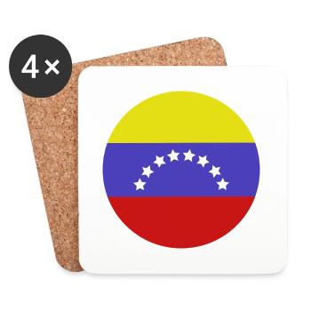 Venezuela-Rundflagge - Untersetzer (4er-Set) - Weiß - Vorne