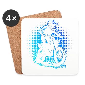 Motocross Love Clean Look for Motocross - Coasters (set of 4) - white - Front