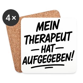 My therapist gave up - Coasters (set of 4) - white - Front