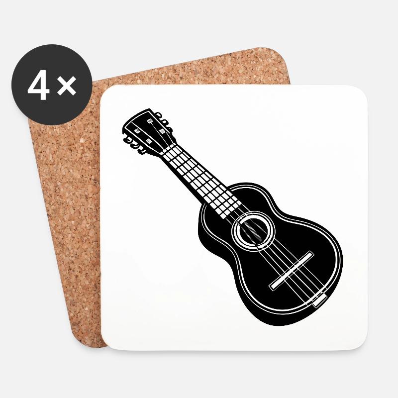 Ukulele - Untersetzer (4er-Set) - Weiß