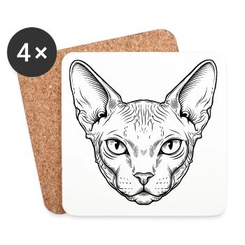 Sphynx Cat - Coasters (set of 4) - white - Front