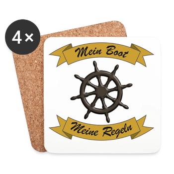 My Boat, My Rules - Skipper Fun Gift - Coasters (set of 4) - white - Front