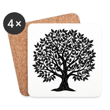 Baum - Untersetzer (4er-Set) - Weiß - Vorne