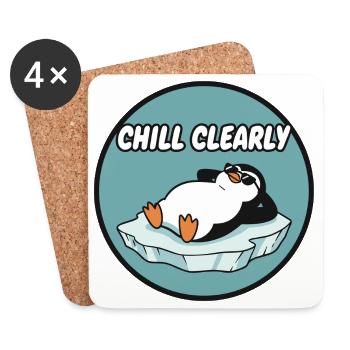 Chill Clearly Pinguin auf Eis - Coasters (set of 4) - white - Front