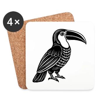Toucan - Dessous de verre (lot de 4) - blanc - Devant