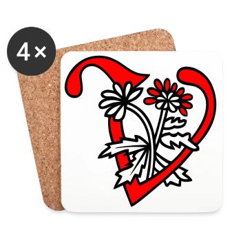Letter V Initial - Coasters (set of 4) - white - Front