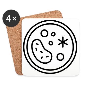 Petri dish with fungi, germs, viruses and bacteria - Coasters (set of 4) - white - Front
