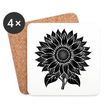 Sunflower - Coasters (set of 4) - white - Front