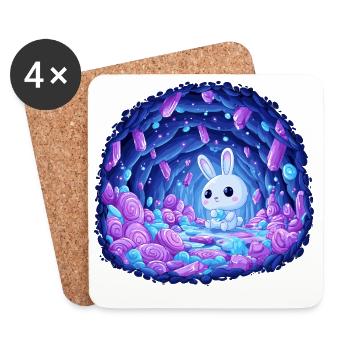 Cave of Lights Bunny Magic - Coasters (set of 4) - white - Front