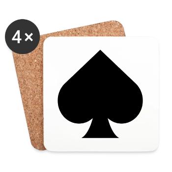 Spades symbol - Coasters (set of 4) - white - Front