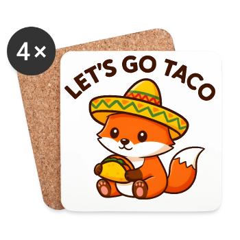 Bezaubernder Taco-Fuchs in Sombrero - Untersetzer (4er-Set) - Weiß - Vorne