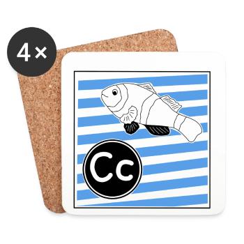 C for Clownfish - Coasters (set of 4) - white - Front