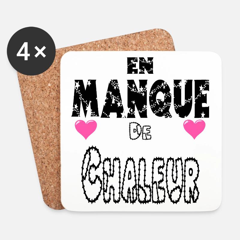 En Manque de Chaleur - Dessous de verre (lot de 4) - blanc