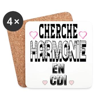 Cherche Harmonie en CDI - Dessous de verre (lot de 4) - blanc - Devant