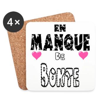 En Manque de Bonté - Dessous de verre (lot de 4) - blanc - Devant