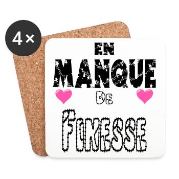 En Manque de Finesse - Dessous de verre (lot de 4) - blanc - Devant