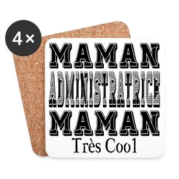 Mama Administratorin Sehr coole Mama - Untersetzer (4er-Set) - Weiß - Vorne