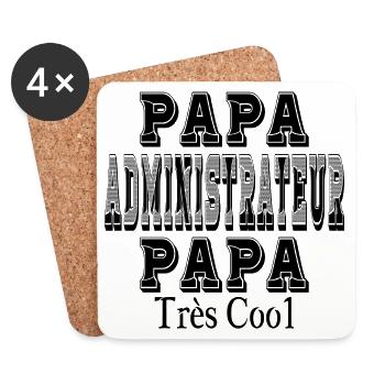 Papa Administrator Sehr cooler Papa - Untersetzer (4er-Set) - Weiß - Vorne