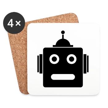 Robot head - Coasters (set of 4) - white - Front