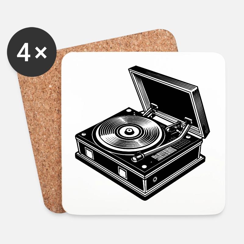 Record player - Coasters (set of 4) - white