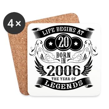 20th Birthday Vintage 2006 Angel Legends Life - Coasters (set of 4) - white - Front
