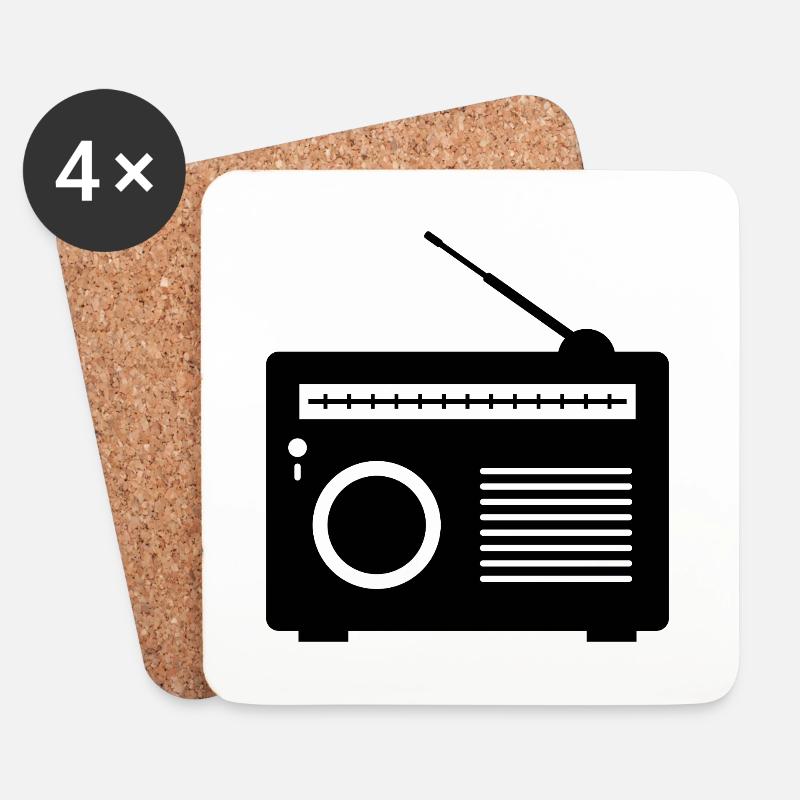 Radio - Untersetzer (4er-Set) - Weiß
